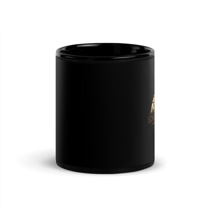 Front view of 11 ounce black Sonoran Roast Glossy Mug