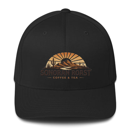 Front view of black Sonoran Roast Structured Twill Cap