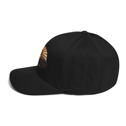 Left side view of black Sonoran Roast Structured Twill Cap