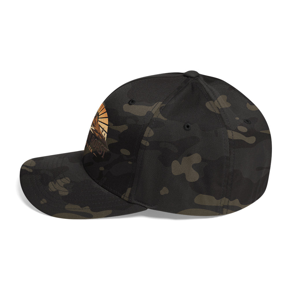 Left side view of multicam black Sonoran Roast Structured Twill Cap