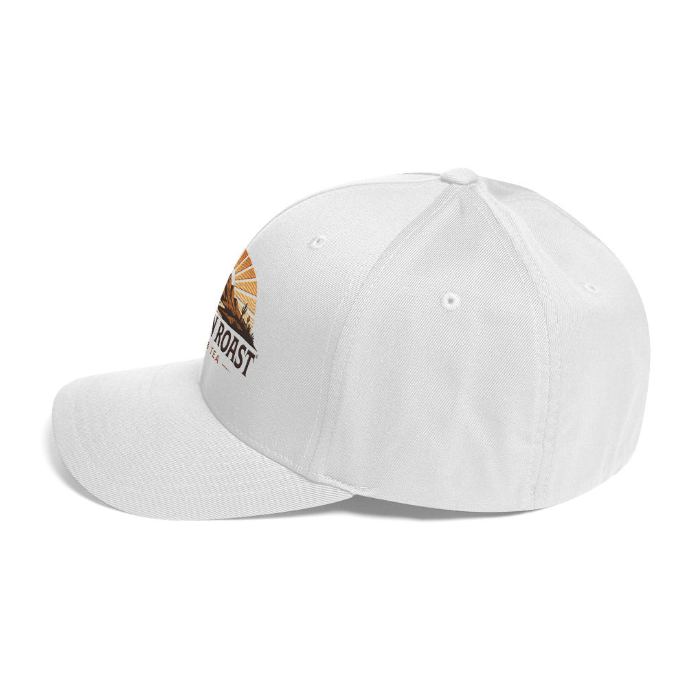 Left side view of white Sonoran Roast Structured Twill Cap