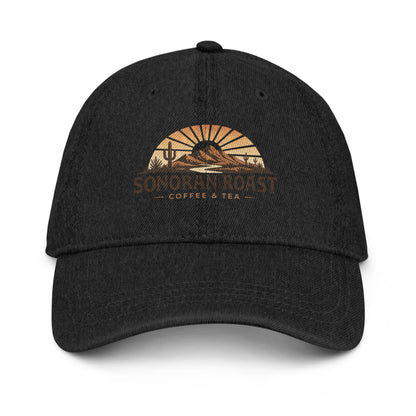 Front view of black Sonoran Roast Denim Hat
