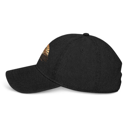 Left side view of black Sonoran Roast Denim Hat