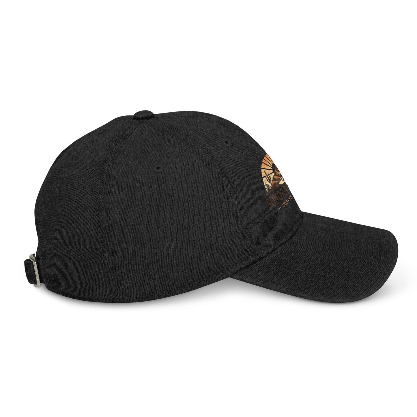 Right side view of black Sonoran Roast Denim Hat