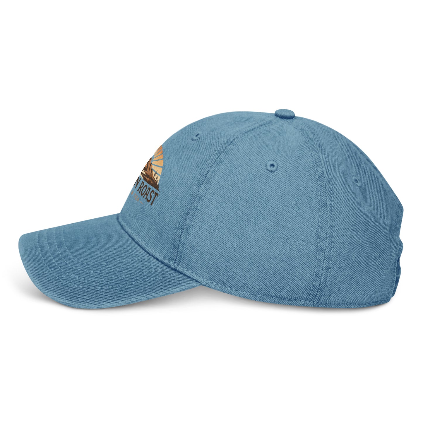 Left side view of blue Sonoran Roast Denim Hat