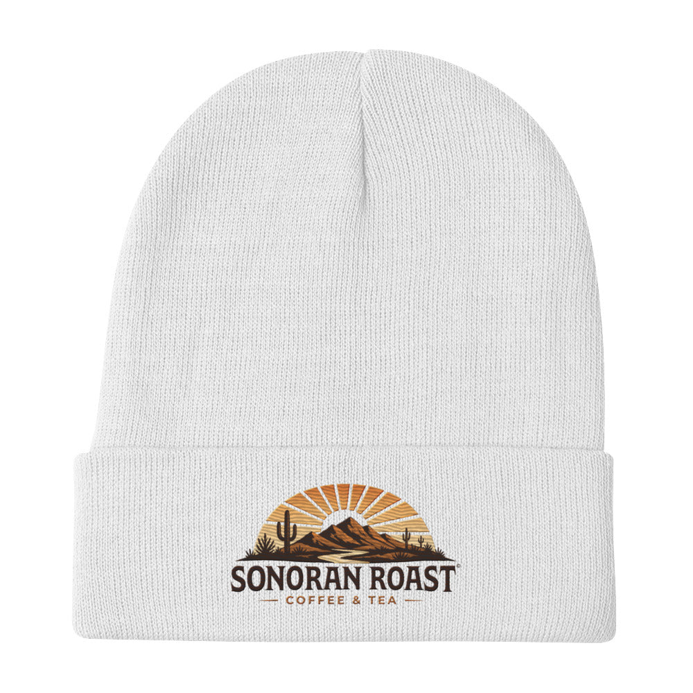 Sonoran Roast Embroidered Beanie in white