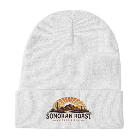 Sonoran Roast Embroidered Beanie in white
