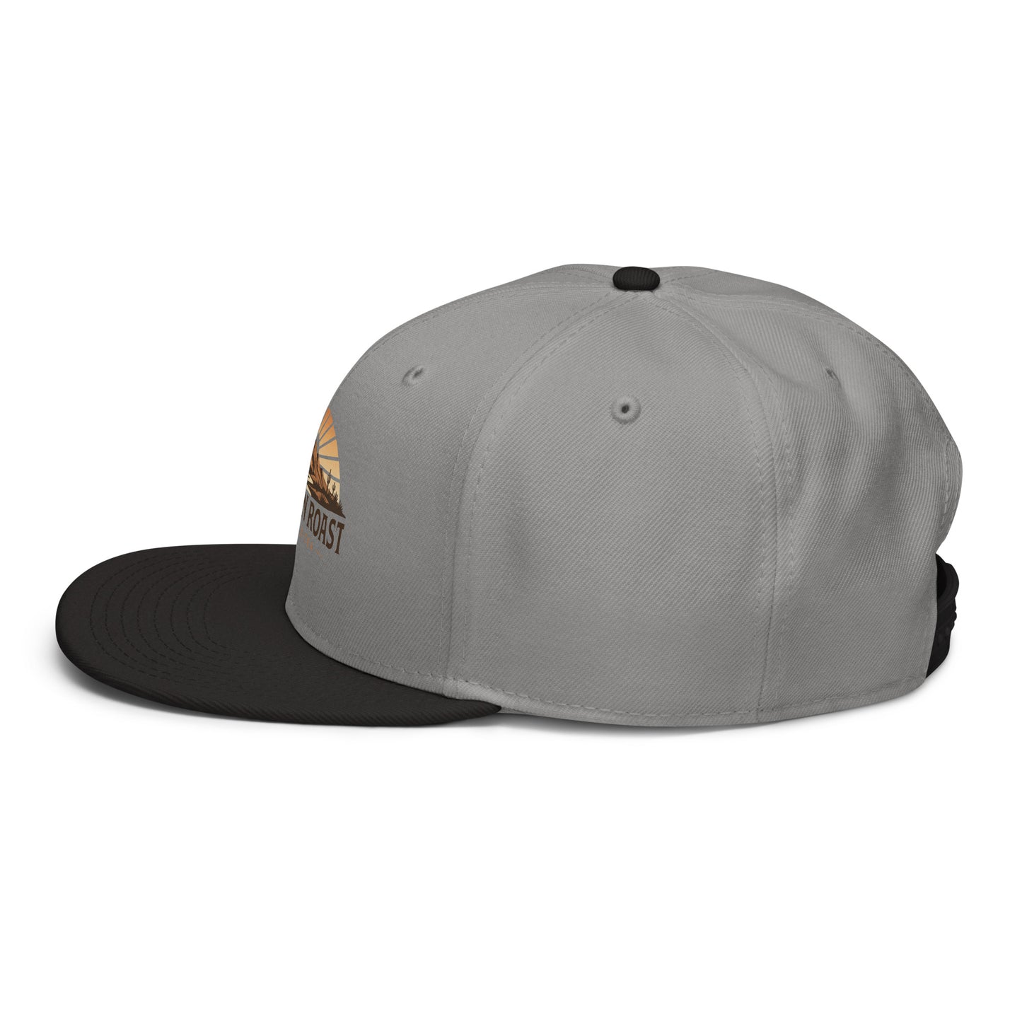Left side view of black and gray Sonoran Roast Snapback Hat