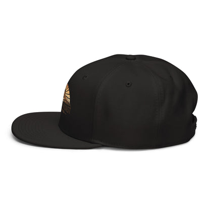 Left side view of black Sonoran Roast Snapback Hat