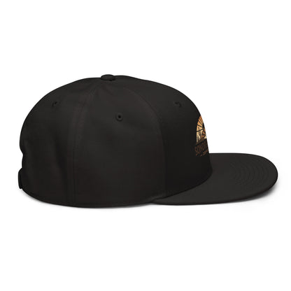Right side view of black Sonoran Roast Snapback Hat
