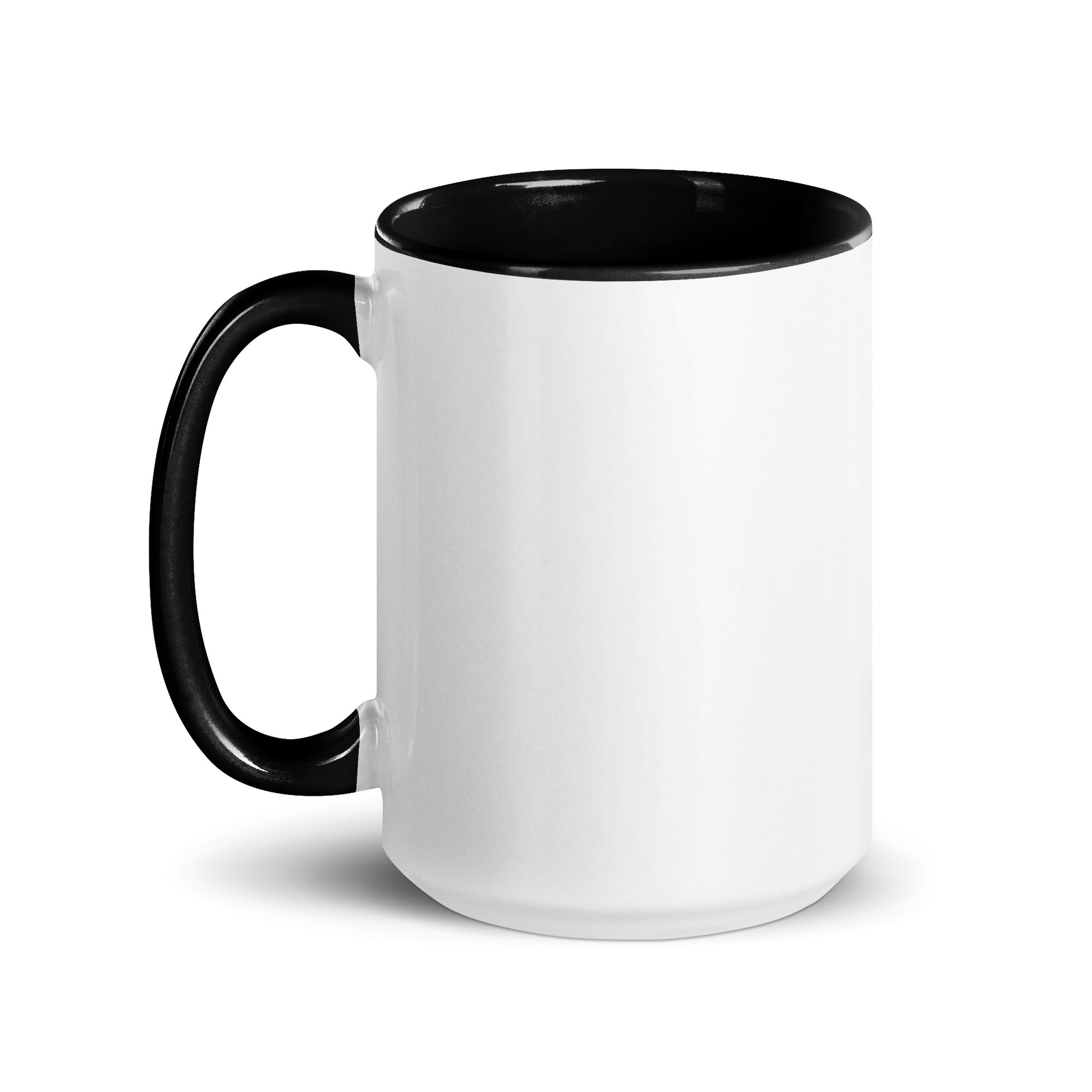 Left view of 15 ounce Sonoran Roast Mug with black color inside