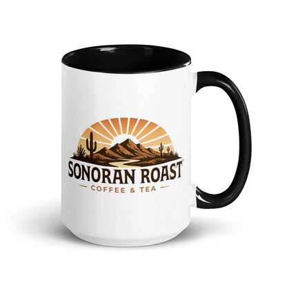 Right view of 15 ounce Sonoran Roast Mug with black color inside