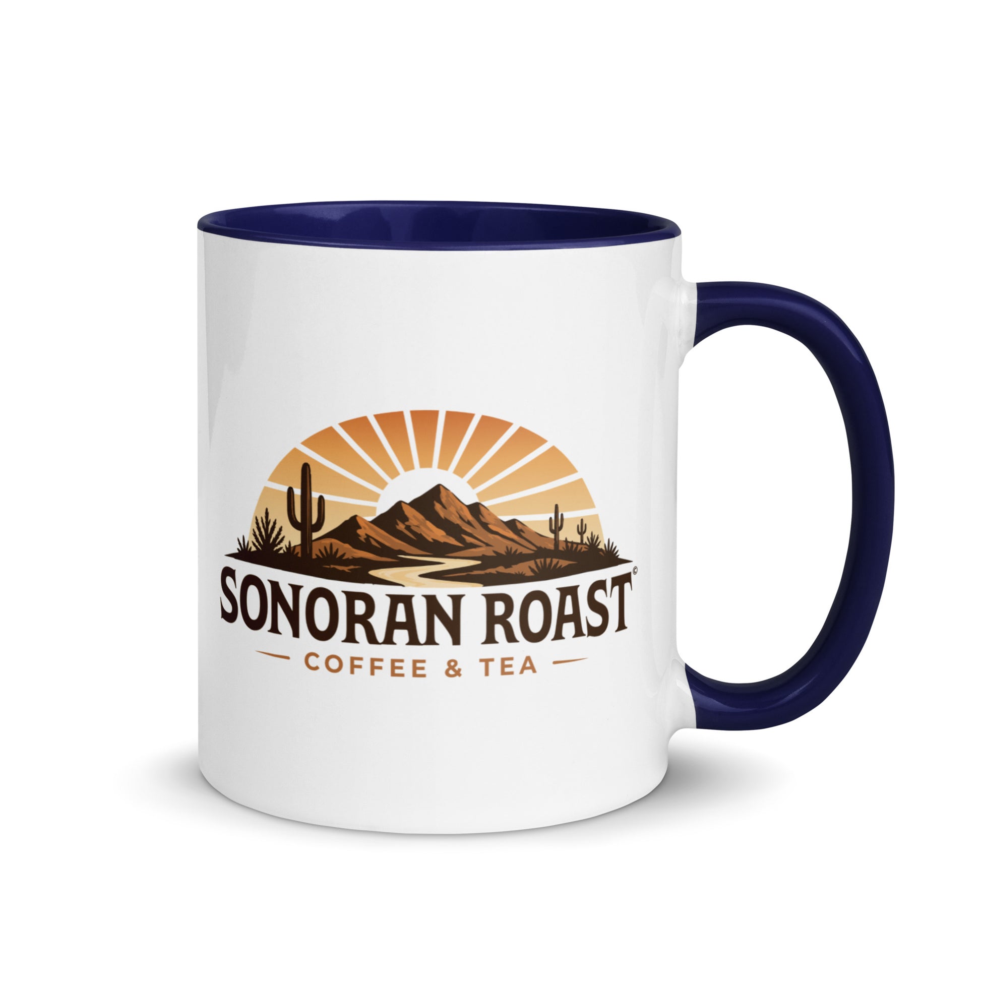 11 ounce Sonoran Roast Mug with dark blue color inside