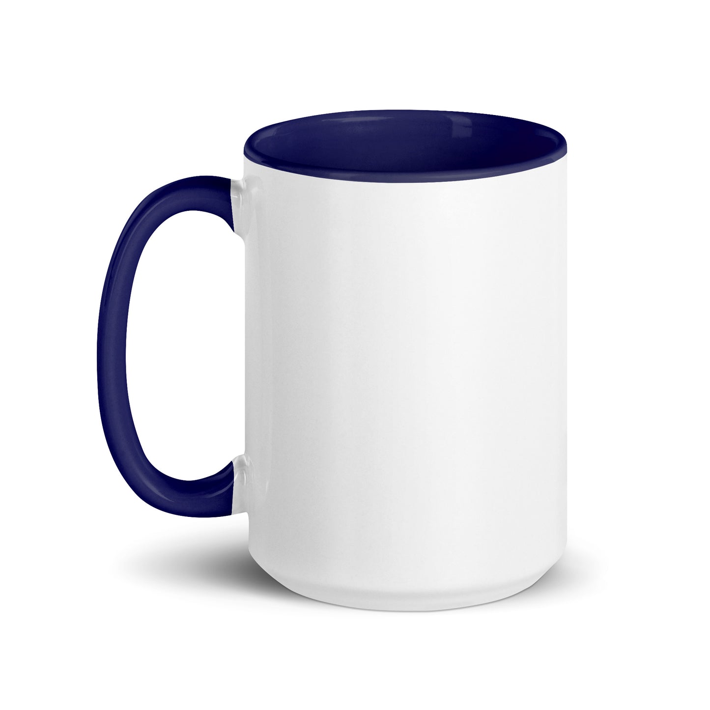 Left view of 15 ounce Sonoran Roast Mug with dark blue color inside